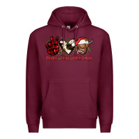 Burgundy peace love christmas Premium Hoodie - JahusDesignShop