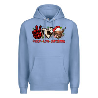 Colony Blue peace love christmas Premium Hoodie - JahusDesignShop