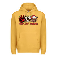 Mustard peace love christmas Premium Hoodie - JahusDesignShop