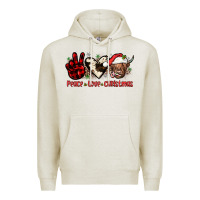 Oatmeal Heather peace love christmas Premium Hoodie - JahusDesignShop