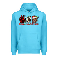 Ocean Blue peace love christmas Premium Hoodie - JahusDesignShop
