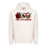 Pale Pink peace love christmas Premium Hoodie - JahusDesignShop