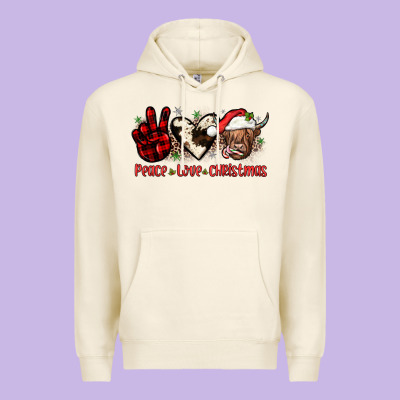 Peace Love Christmas Premium Hoodie Designed By Jahusdesignshop