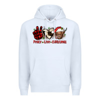 White peace love christmas Premium Hoodie - JahusDesignShop