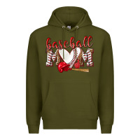 Army Green Baseball Mom Premium Hoodie - NancyCooperArtShop