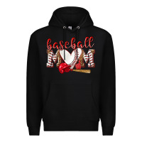 Black Baseball Mom Premium Hoodie - NancyCooperArtShop