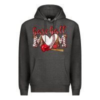Charcoal Heather Baseball Mom Premium Hoodie - NancyCooperArtShop