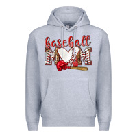 Heather Grey Baseball Mom Premium Hoodie - NancyCooperArtShop