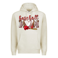 Oatmeal Heather Baseball Mom Premium Hoodie - NancyCooperArtShop