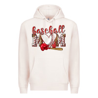 Pale Pink Baseball Mom Premium Hoodie - NancyCooperArtShop
