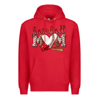 Red Baseball Mom Premium Hoodie - NancyCooperArtShop