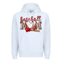 White Baseball Mom Premium Hoodie - NancyCooperArtShop