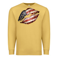 Antique Gold American Flag Lips Premium Sweatshirt - Bettercallsaul
