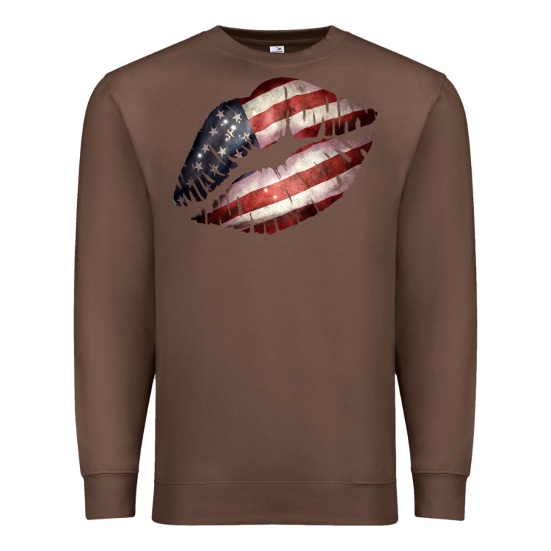 American Flag Lips Premium Sweatshirt by Bettercallsaul | Teevron