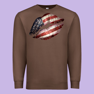 American Flag Lips Premium Sweatshirt Designed By Bettercallsaul
