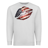 Dove Grey American Flag Lips Premium Sweatshirt - Bettercallsaul