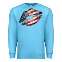 Ocean Blue American Flag Lips Premium Sweatshirt - Bettercallsaul