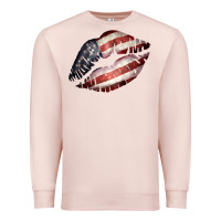Pale Pink American Flag Lips Premium Sweatshirt - Bettercallsaul