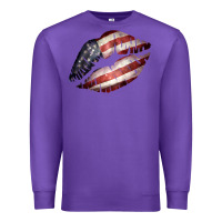 Purple American Flag Lips Premium Sweatshirt - Bettercallsaul