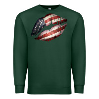 Sports Green American Flag Lips Premium Sweatshirt - Bettercallsaul