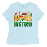 Baby Blue i am black history juneteenth Ladies Tee - texasbilliewilder