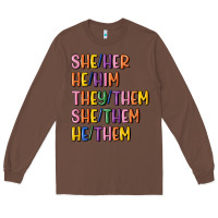 Chestnut lgbtq pronouns Long Sleeve Tee - MaliasSmallBusiness