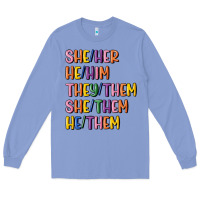Colony Blue lgbtq pronouns Long Sleeve Tee - MaliasSmallBusiness