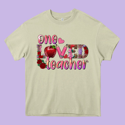One Loved Teacher Heavy Core Tee Designed By Ranaportraitstore