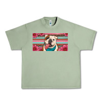 Oil Green english bulldog floral license plate Urban Heavy Tee - Artiststas