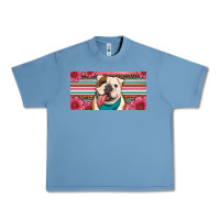 Pebble Blue english bulldog floral license plate Urban Heavy Tee - Artiststas