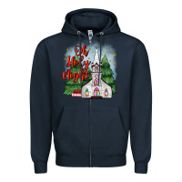 Navy christmas church oh holy night Zipper Hoodie - MaliasSmallBusiness