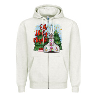 Oatmeal Heather christmas church oh holy night Zipper Hoodie - MaliasSmallBusiness