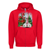 Red christmas church oh holy night Zipper Hoodie - MaliasSmallBusiness