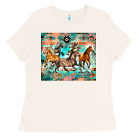 Bone western running horses Ladies Tee - Zillion Design Studio