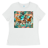 White western running horses Ladies Tee - Zillion Design Studio