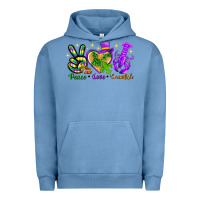 Pigment Pebble Blue Peace Love Crawfish Urban Hoodie - HowdyJamesFarm