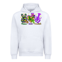 White Peace Love Crawfish Urban Hoodie - HowdyJamesFarm