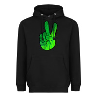 Black Green Peace Sign Heavyweight Hoodie - Jasminsmagicworld