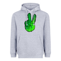 Heather Grey Green Peace Sign Heavyweight Hoodie - Jasminsmagicworld