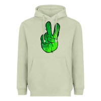 Matcha Green Peace Sign Heavyweight Hoodie - Jasminsmagicworld
