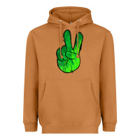 Meerkat Green Peace Sign Heavyweight Hoodie - Jasminsmagicworld