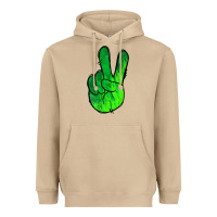 Mushroom Green Peace Sign Heavyweight Hoodie - Jasminsmagicworld