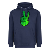 Navy Green Peace Sign Heavyweight Hoodie - Jasminsmagicworld