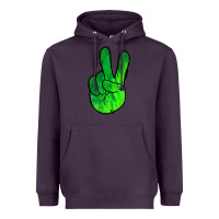 Plum Green Peace Sign Heavyweight Hoodie - Jasminsmagicworld