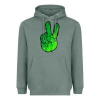Sage Green Peace Sign Heavyweight Hoodie - Jasminsmagicworld