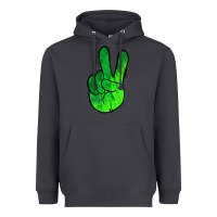 Smoke Green Peace Sign Heavyweight Hoodie - Jasminsmagicworld