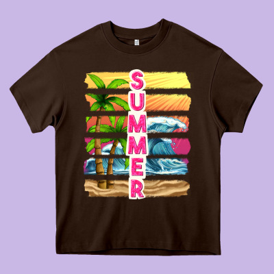 Summer With Background Tbw Heavy Core Tee Designed By Texasbilliewilder