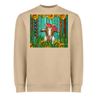 Mushroom goat with sunflower and cactus Heavyweight Sweatshirt - Artiststas