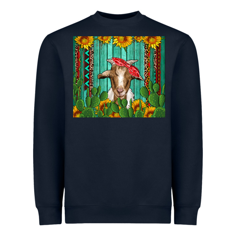 Goat With Sunflower And Cactus Heavyweight Sweatshirt by Artiststas | Teevron