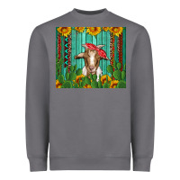 Storm goat with sunflower and cactus Heavyweight Sweatshirt - Artiststas